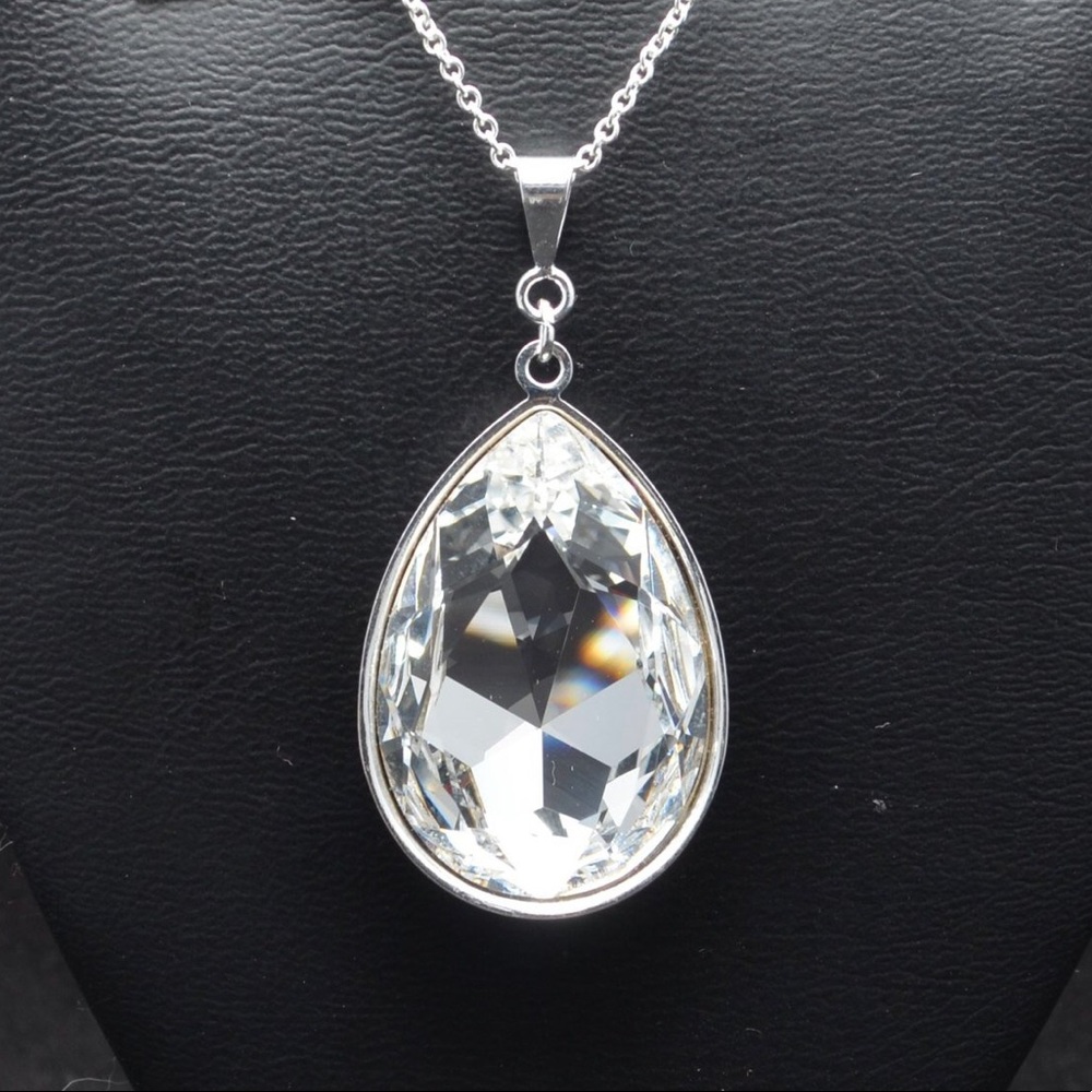 Swarovski Crystal Faceted Teardrop Pendant